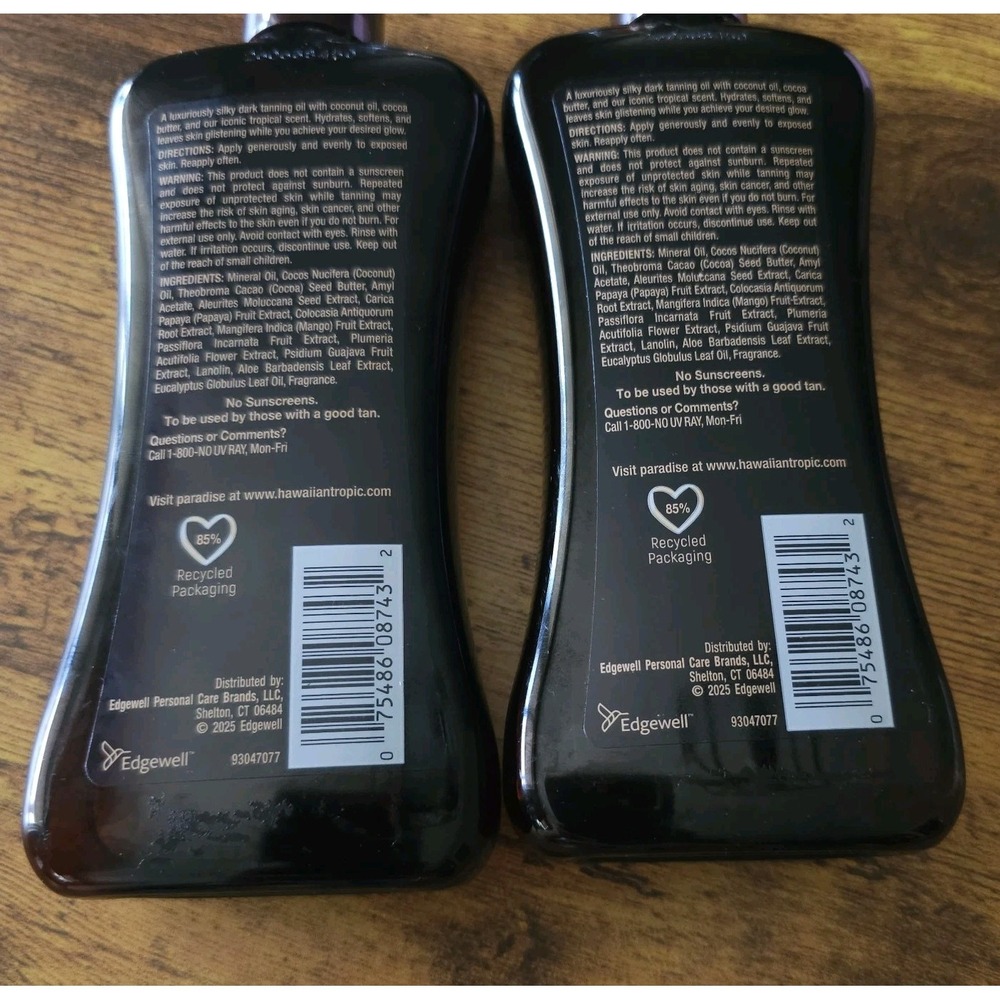 2X Hawaiian Tropic Dark Tanning Oil, 8 fl oz, MOISTURIZING BODY OIL - Picture 3 of 3